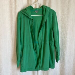 T by Talbots XL Green Soft Drape Hooded Jersey Jacket
